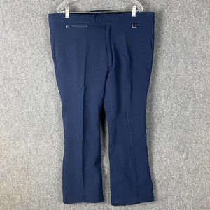 Fera Skiwear Ski Pants Men's 42R Wool Blend Adults Navy Blue Hook & Eye